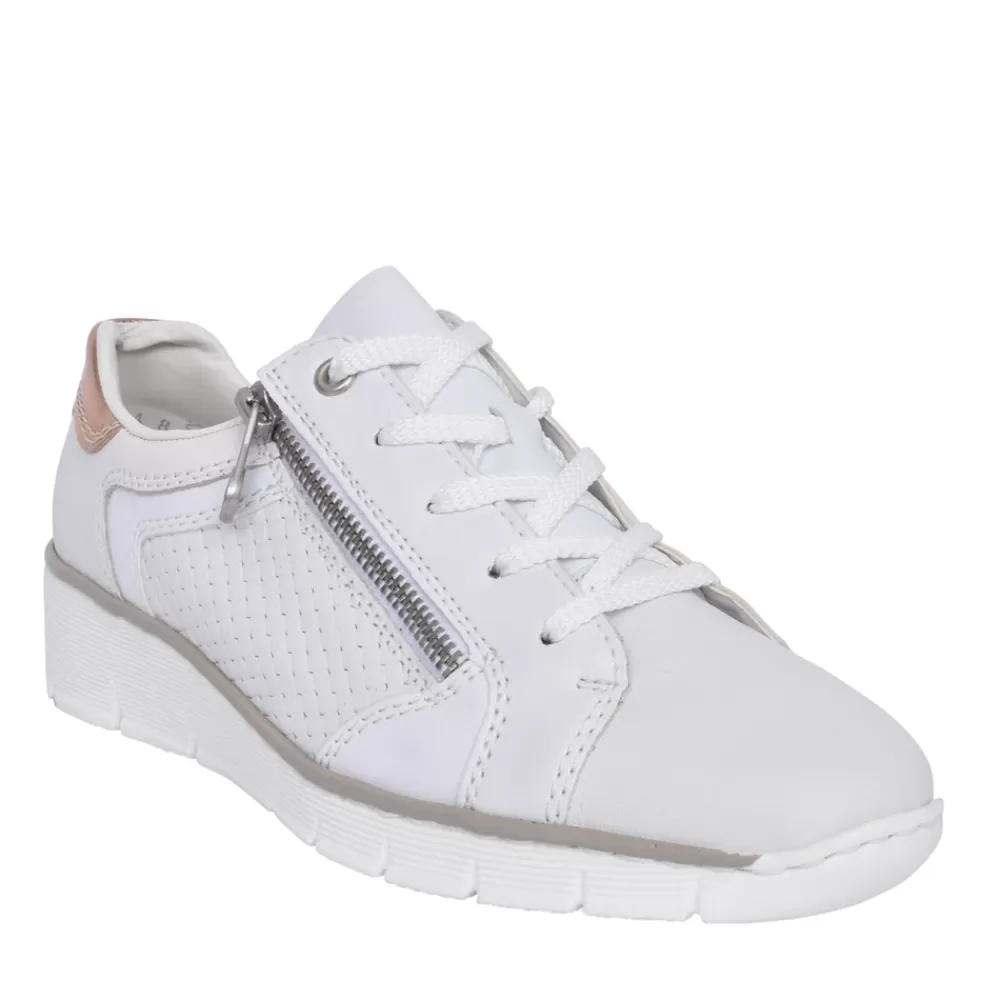 Ladies RIEKER Ladies 53703 Laced Trainer In White