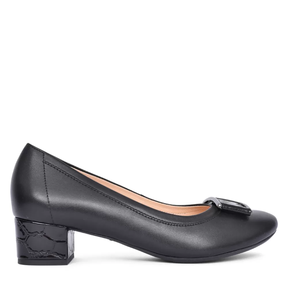 Ladies BIOECO Ladies 5632 Low Heel Court Shoe In Black