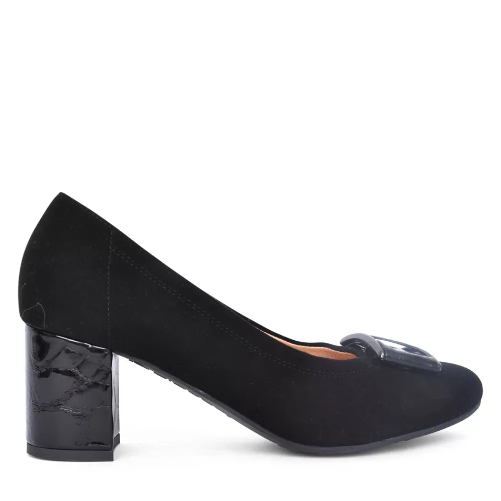 Ladies BIOECO Ladies 5754 Medium Heel Court Shoe In Black