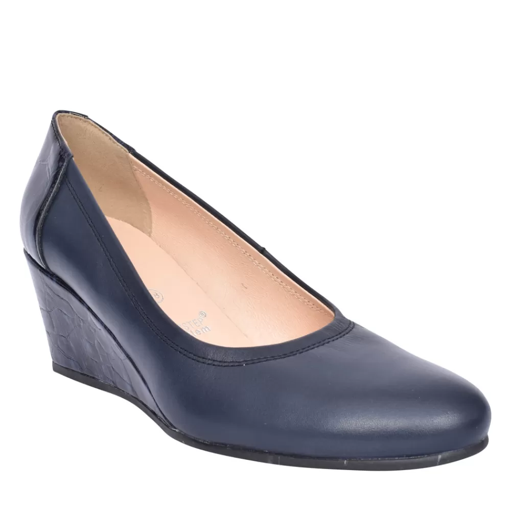 Ladies BIOECO Ladies 5899 Wedge Court Shoe In Navy