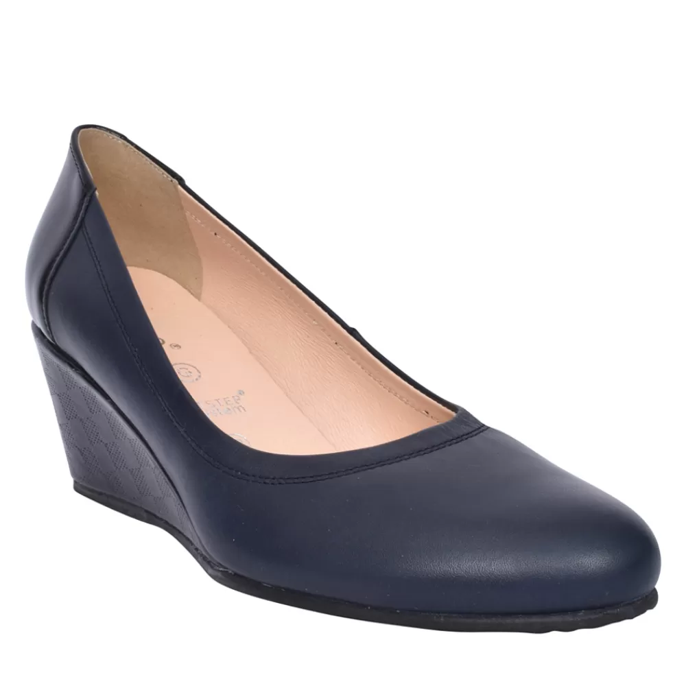 Ladies BIOECO Ladies 5899 Wedge Court Shoe In Navy