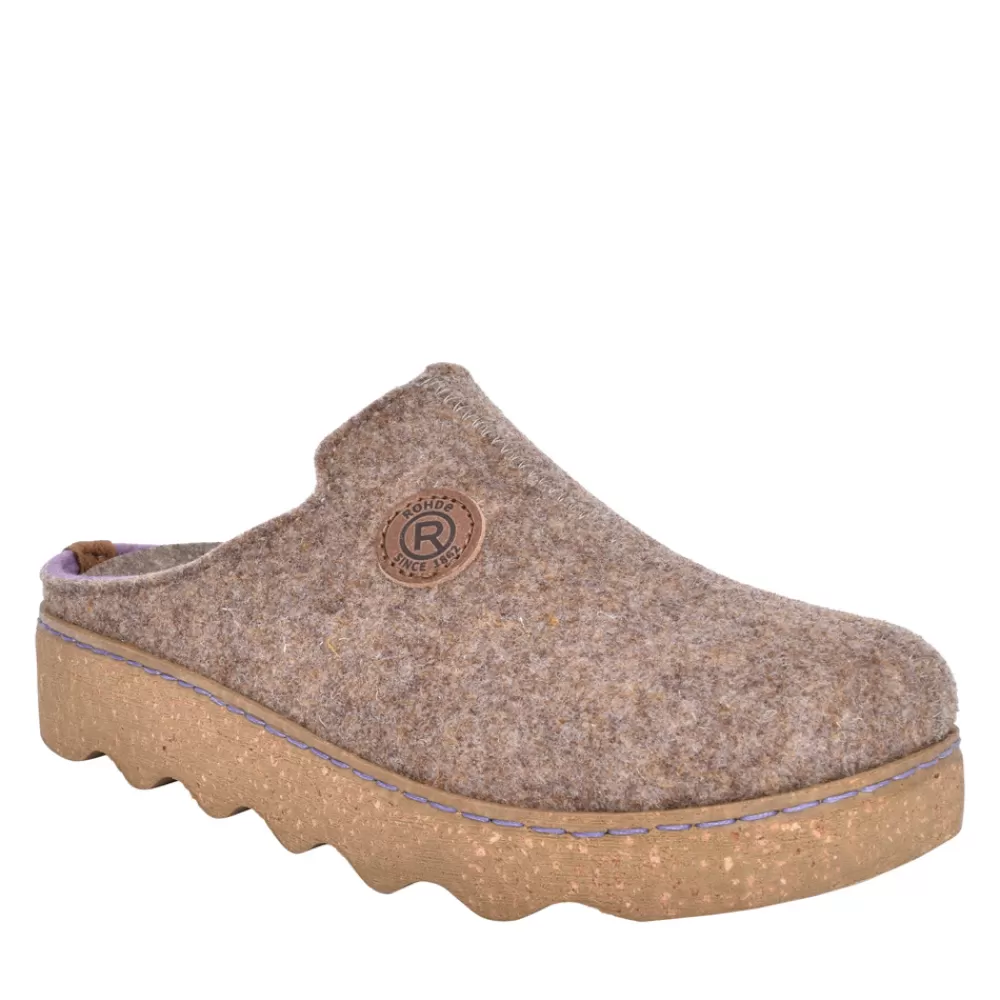 Ladies ROHDE Ladies 6120 Goggia Mule Slipper In Stone