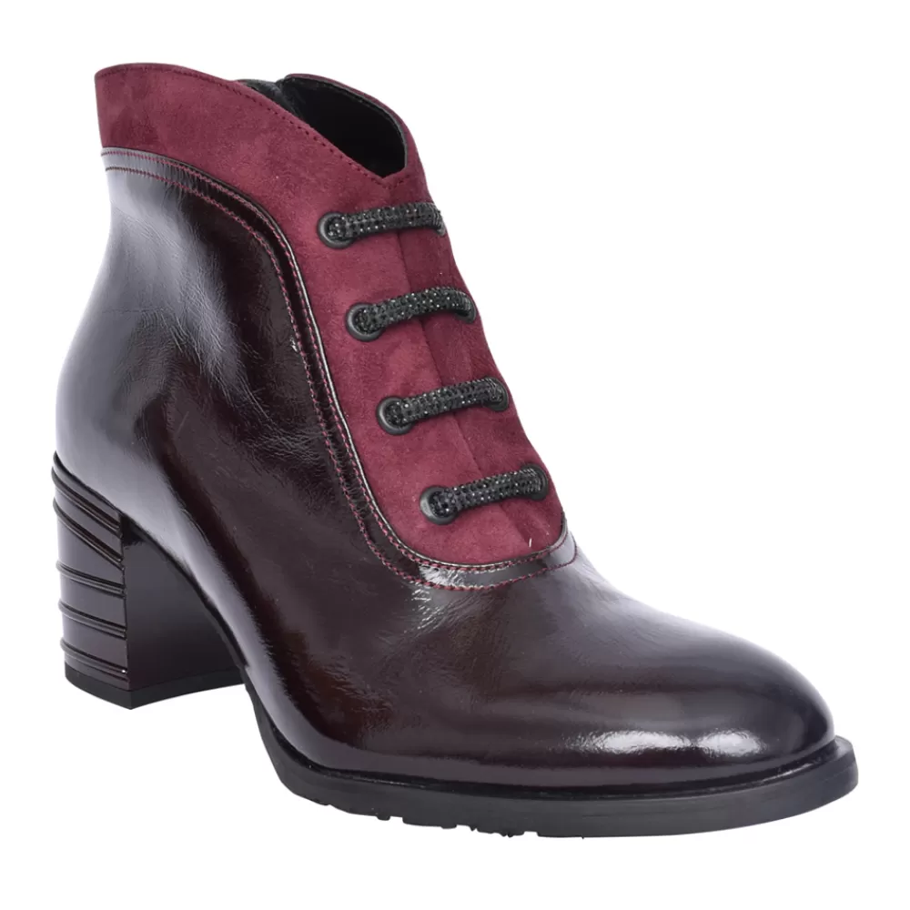 Ladies BIOECO Ladies 7773 Medium Heel Boot In Burgandy