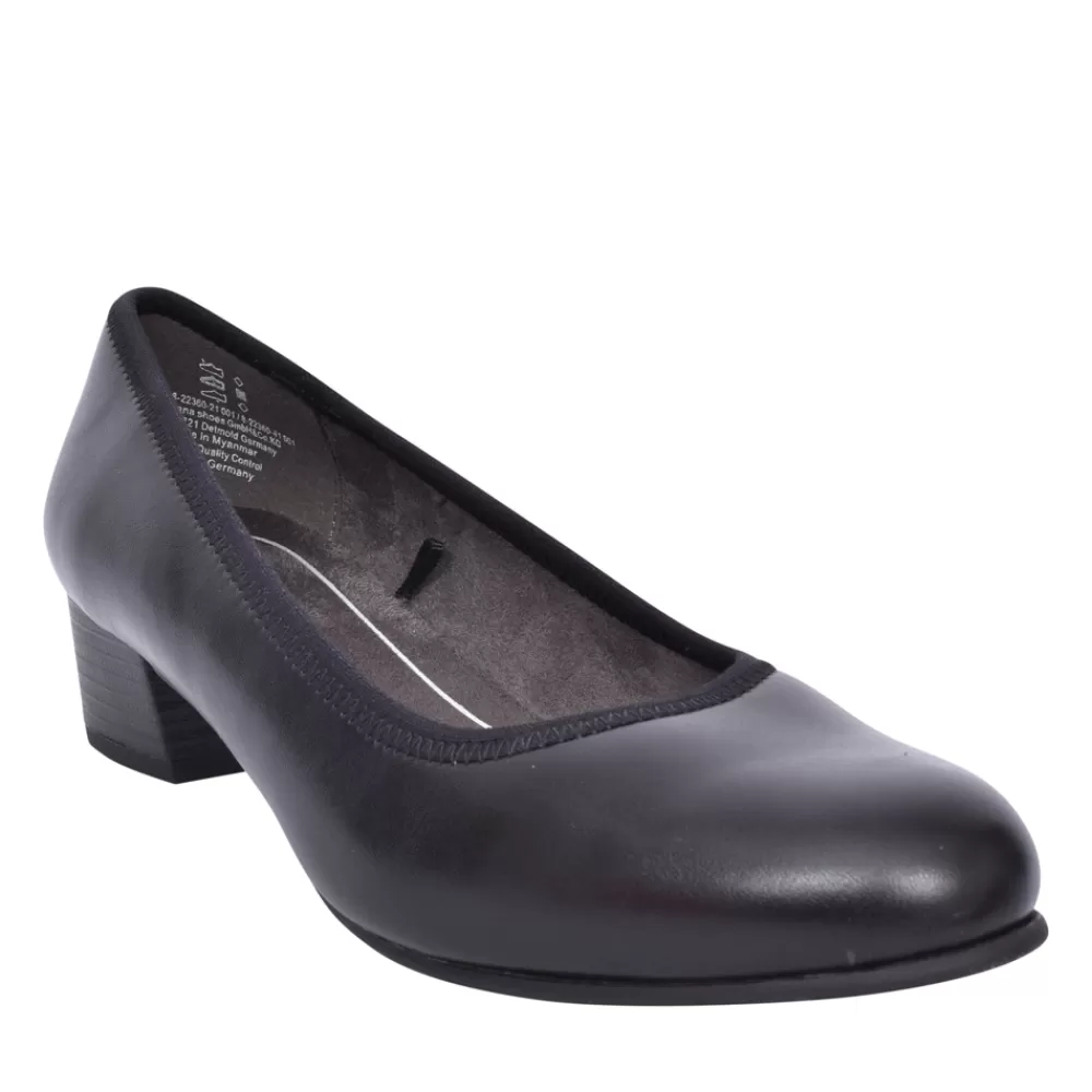 Ladies JANA Ladies 8-22360 Low Heel Court Shoe In Black