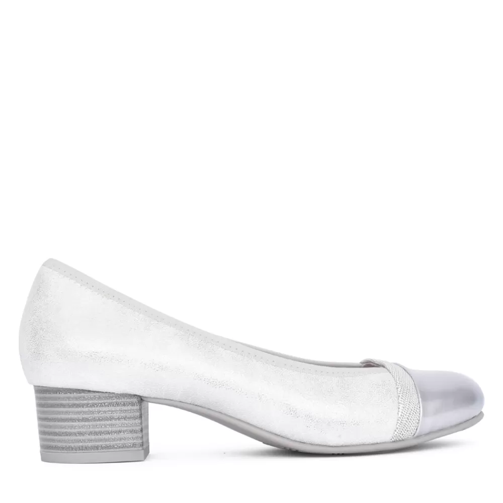 Ladies JANA Ladies 8-22366 Court Heel In Silver