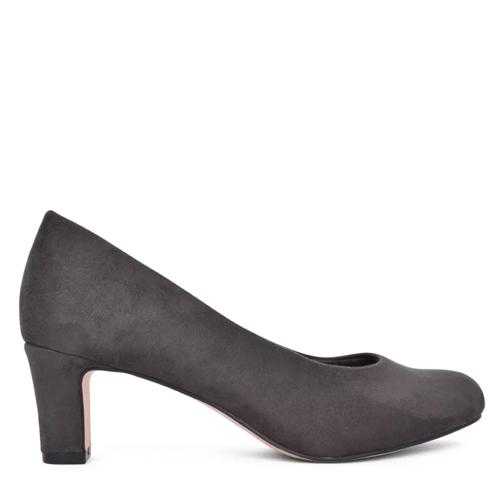 Ladies JANA Ladies 8-22470 Medium Heel Court Shoe In Dark Grey