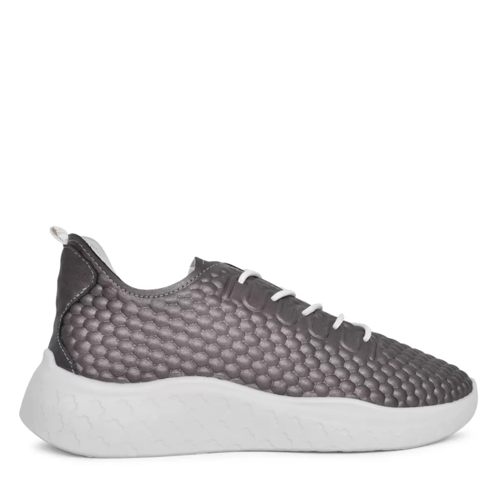 Ladies ECCO Ladies 825253 Therap Laced Trainer In Silver