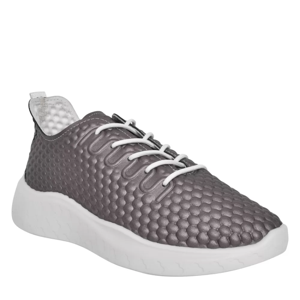 Ladies ECCO Ladies 825253 Therap Laced Trainer In Silver