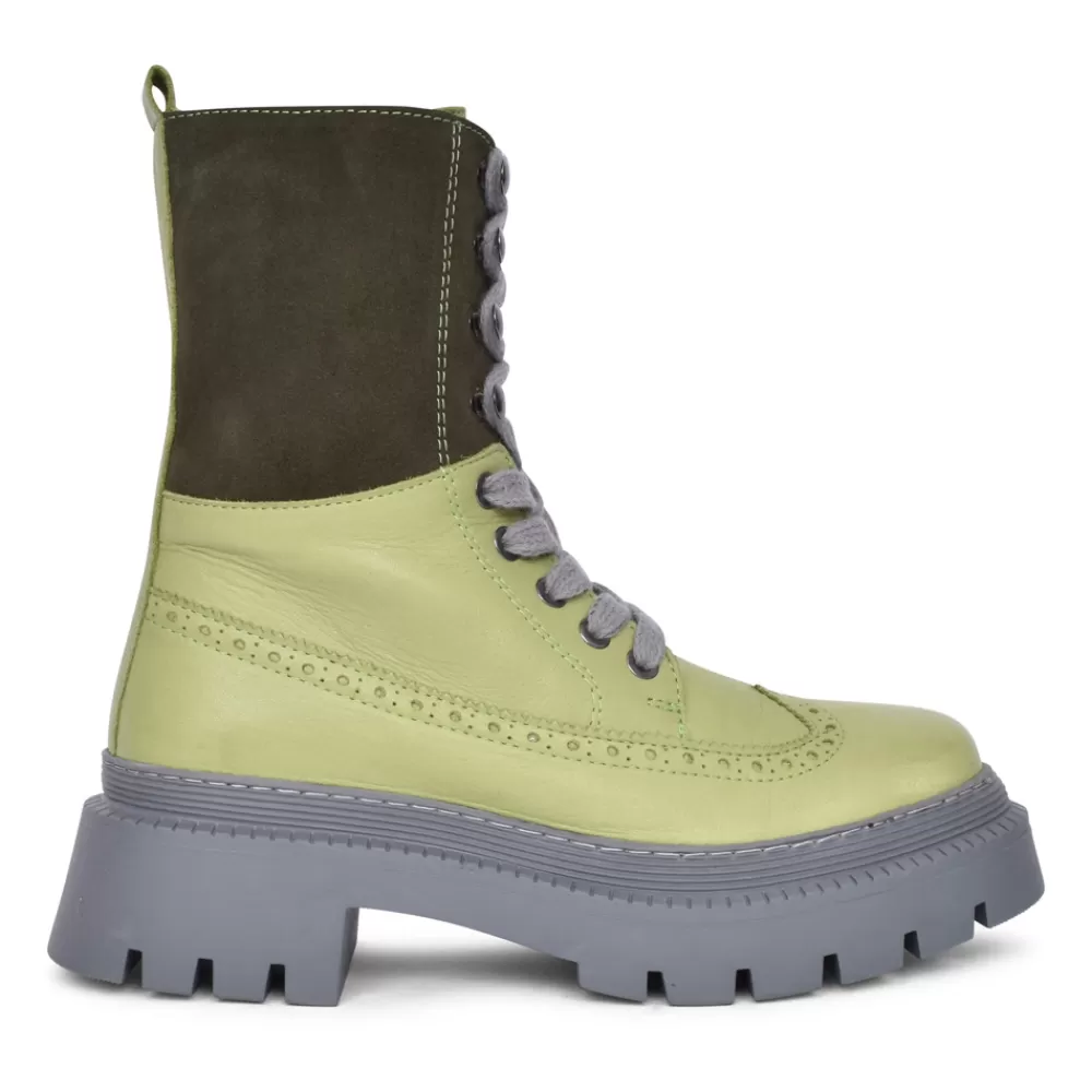 Ladies ADESSO Ladies A7081 Bronte Laced Calf Boot In Green