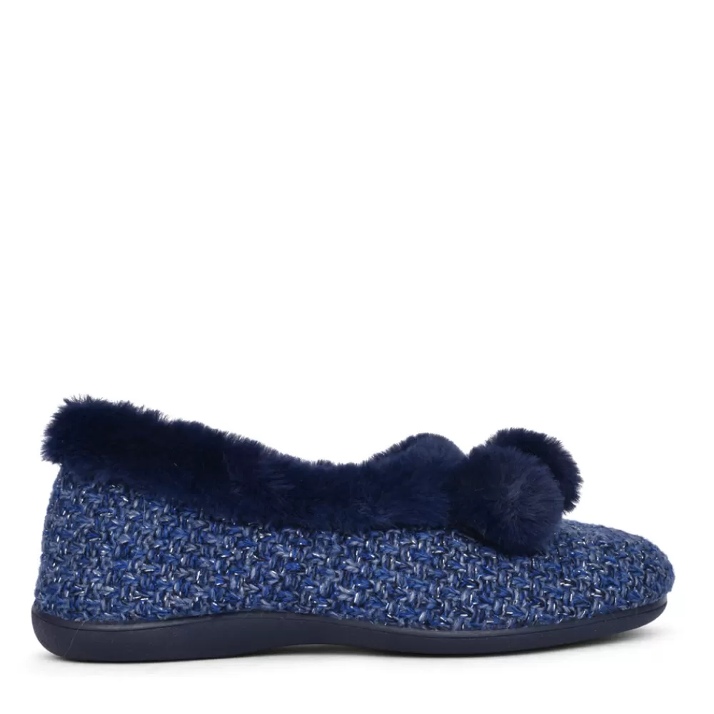 Ladies LOTUS Ladies Alice Ulh037 Memory Foam Slipper In Navy