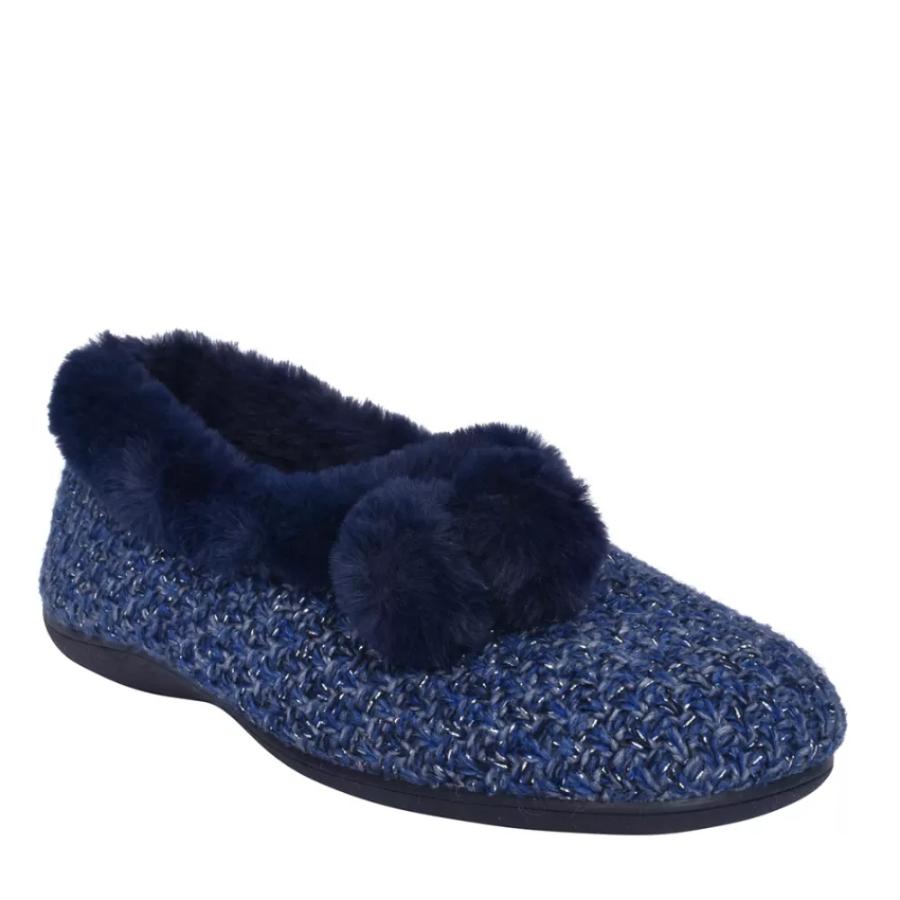 Ladies LOTUS Ladies Alice Ulh037 Memory Foam Slipper In Navy