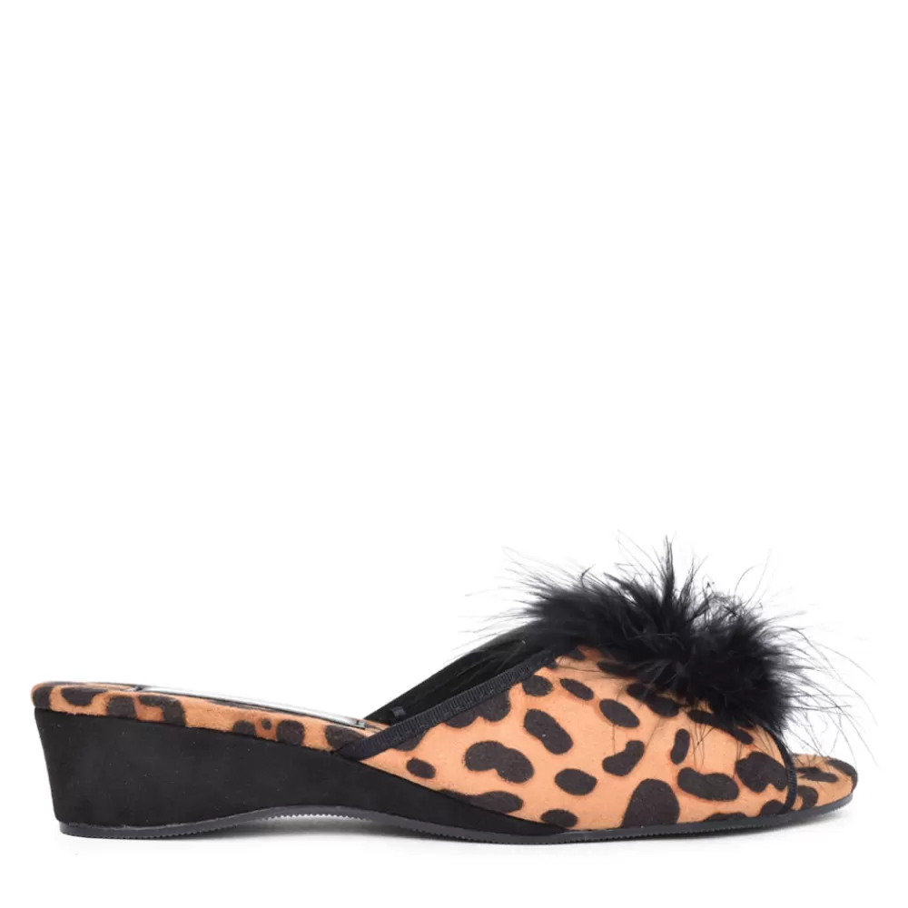 Ladies LOTUS Ladies Allure Ulh033 Leopard Print Mule Slip In Leopard