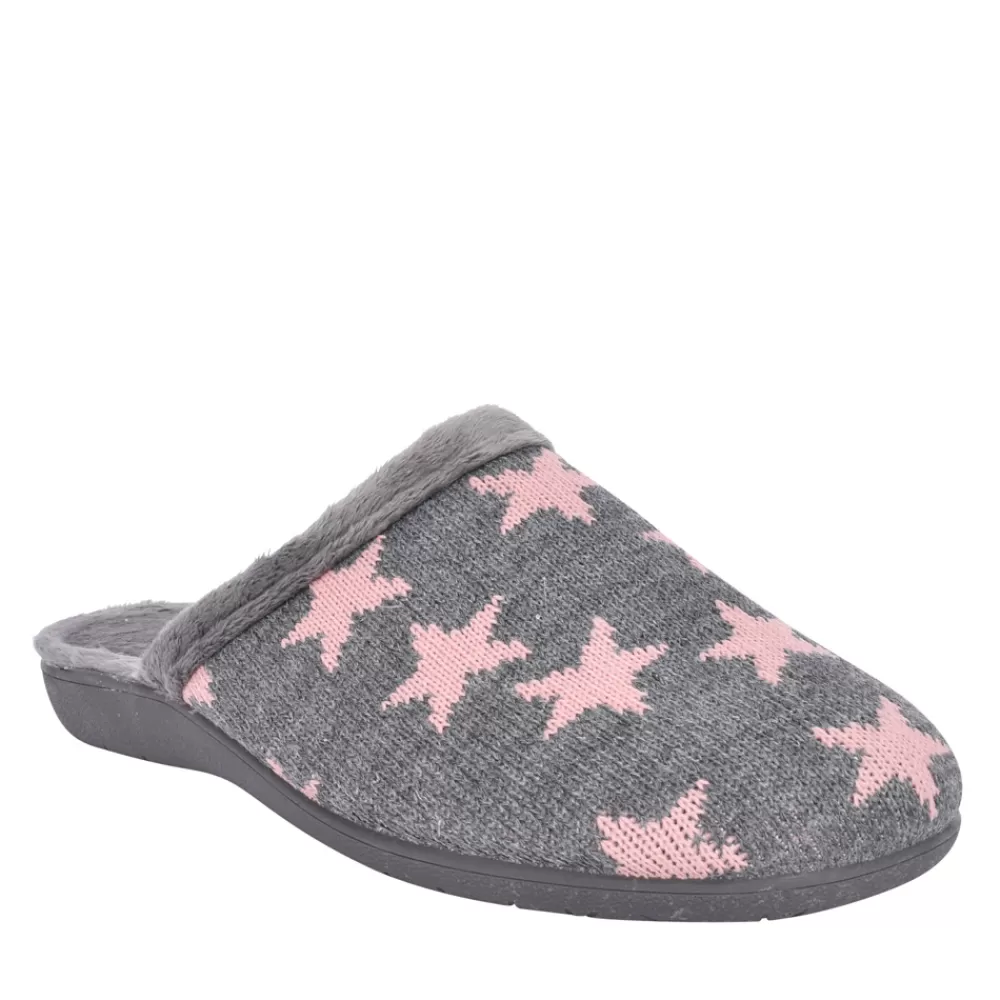 Ladies LUNAR Ladies Angelic Klz060 Mule Slipper In Dark Grey