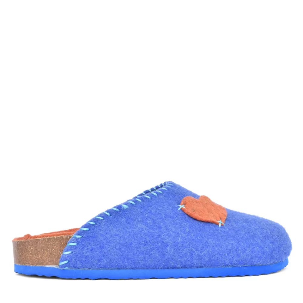 Ladies ADESSO Ladies Bexly A6319 Heart Mule Slipper In Blue