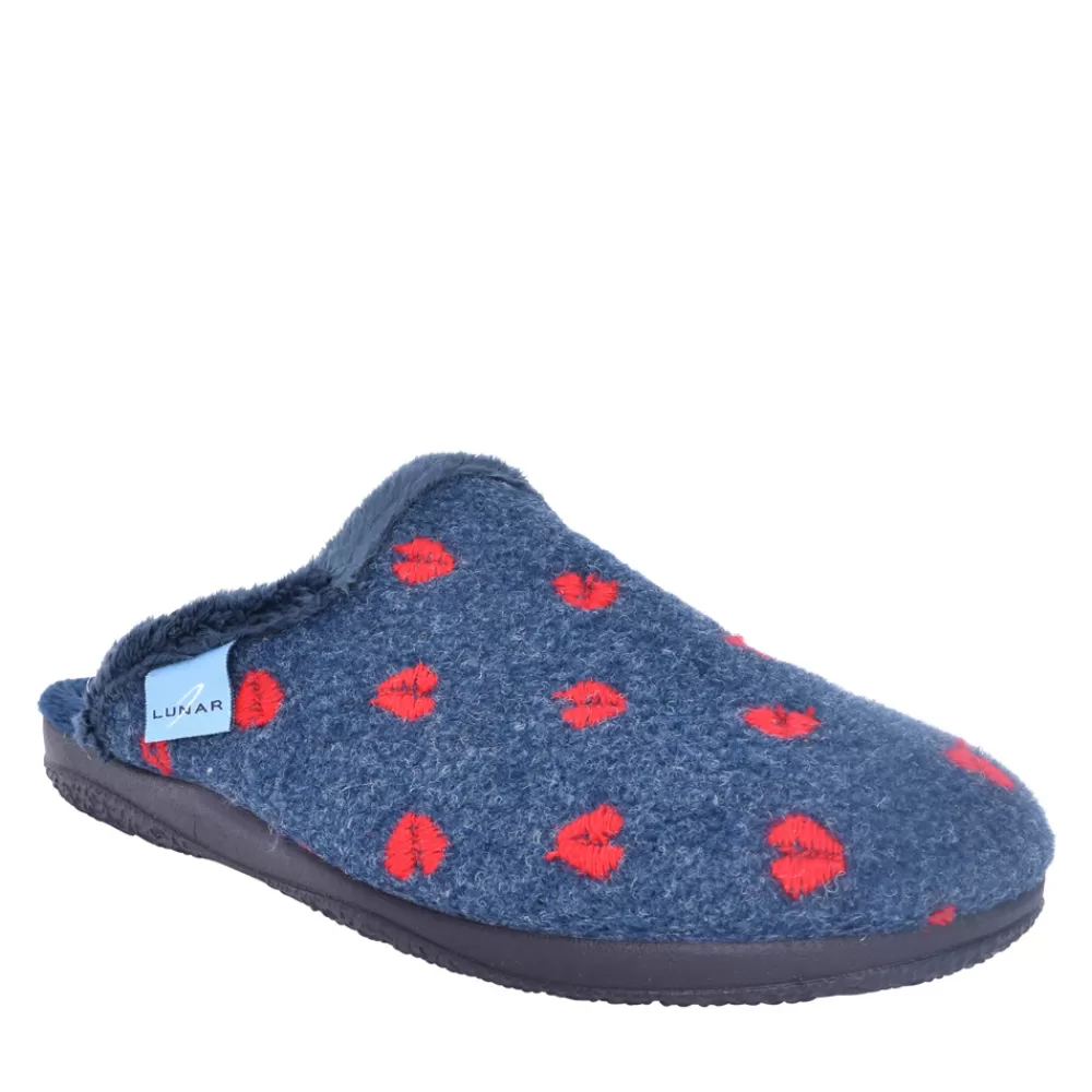 Ladies LUNAR Ladies Bruna Kla213 Mule Slipper In Blue