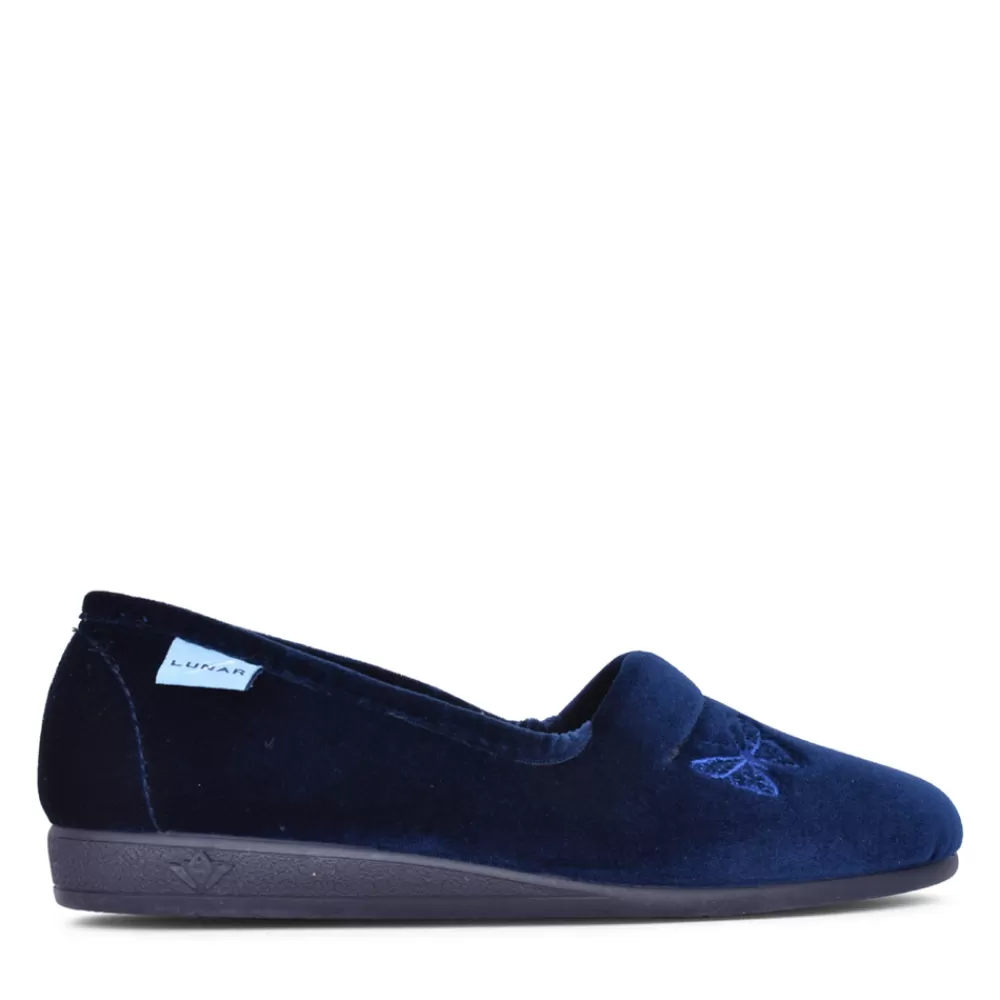 Ladies LUNAR Ladies Butterfly Kla001 Slipper In Blue