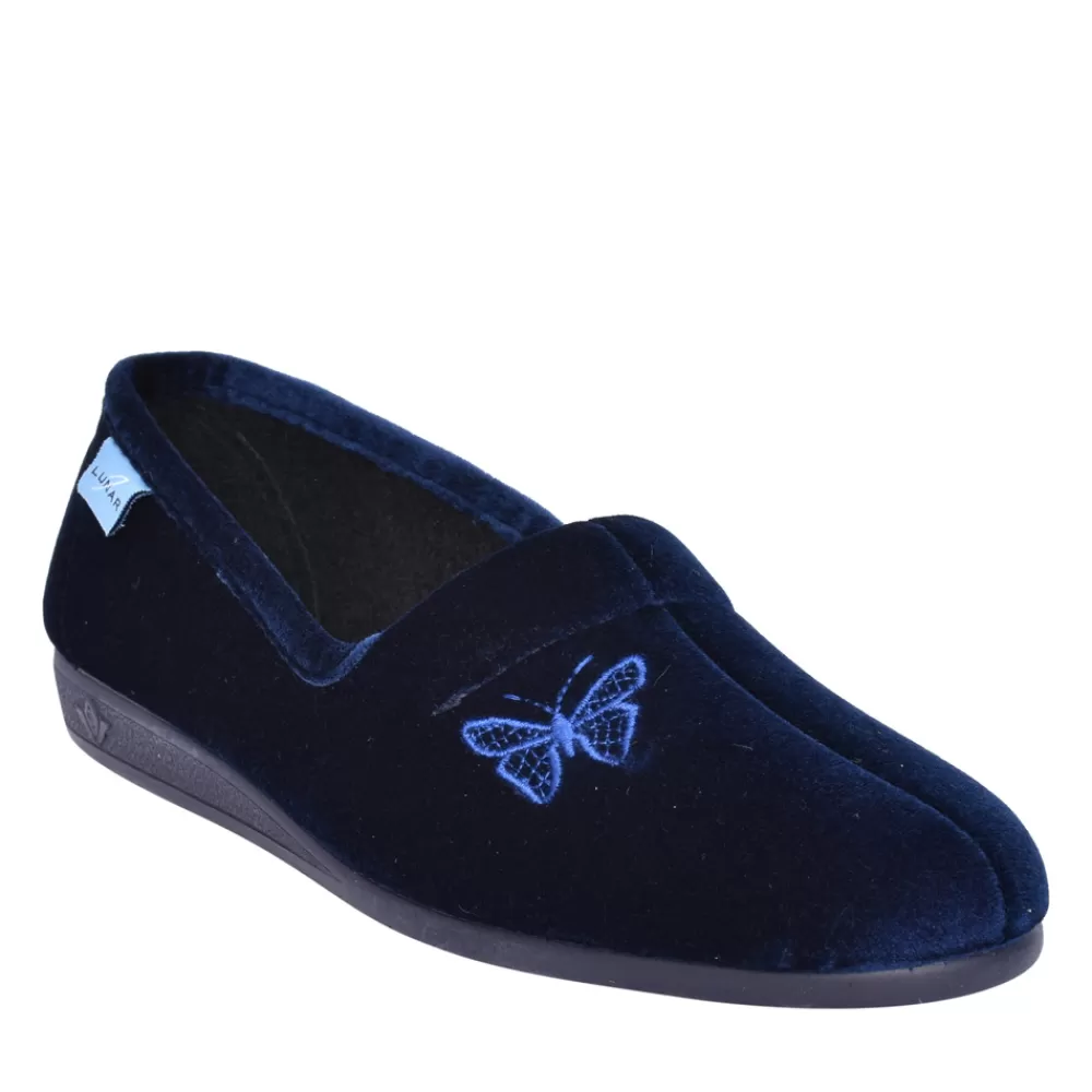 Ladies LUNAR Ladies Butterfly Kla001 Slipper In Blue