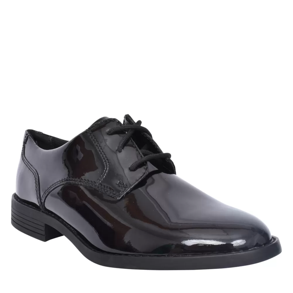 Ladies CLARKS Ladies Camzin Iris Black Patent E-Fit Laced Shoe In Blk Patent