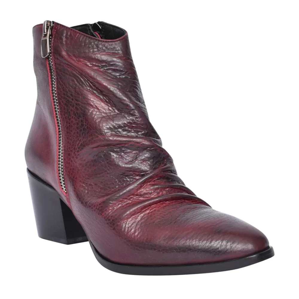 Ladies MODA IN PELLE Ladies Coralie Medium Heel Ankle Boot In Burgandy