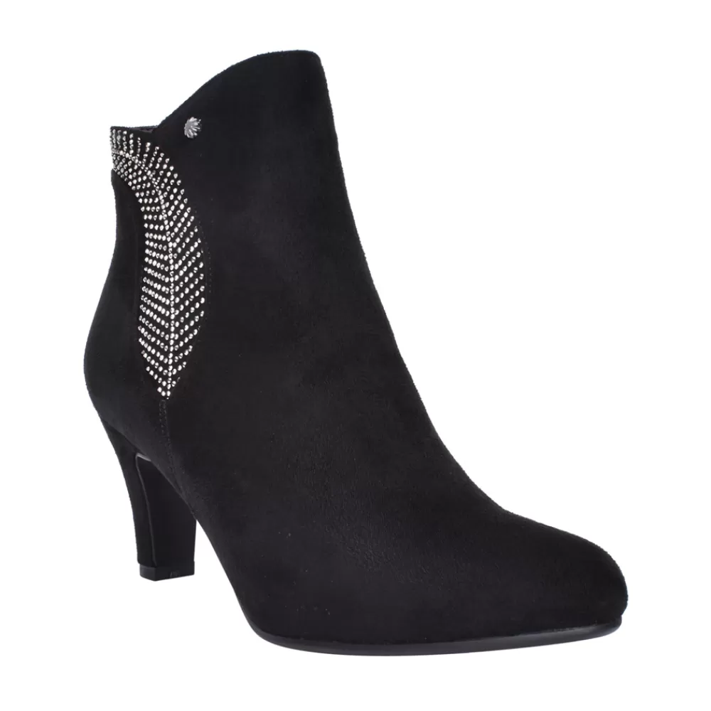 Ladies REDZ Ladies D2659 Low Heel Ankle Boot In Black