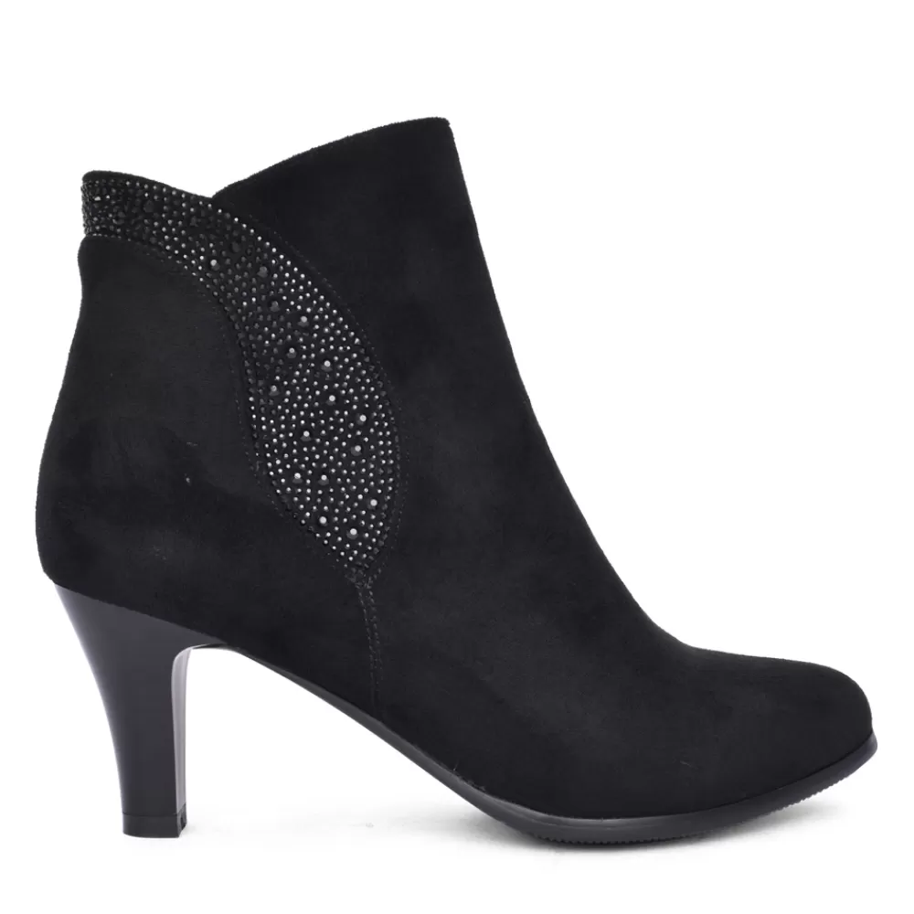 Ladies REDZ Ladies D3466 Low Heel Ankle Boot In Black