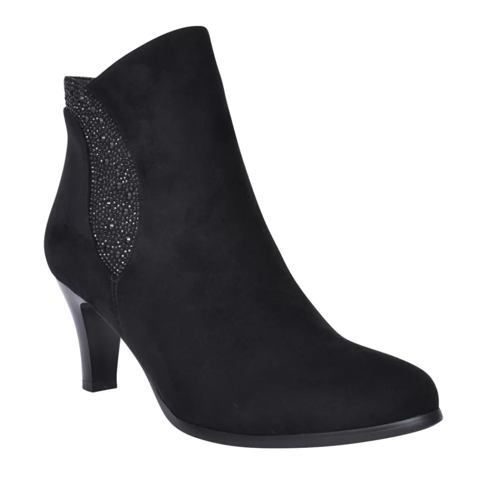 Ladies REDZ Ladies D3466 Low Heel Ankle Boot In Black