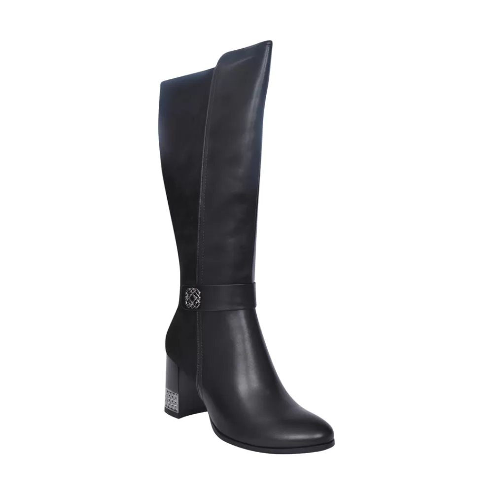 Ladies REDZ Ladies D3833 High Heel Long Leg Boot In Black