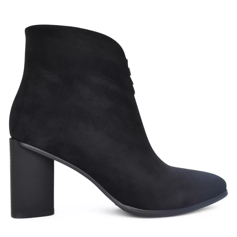 Ladies REDZ Ladies D4211 Medium Heel Ankle Boot In Black