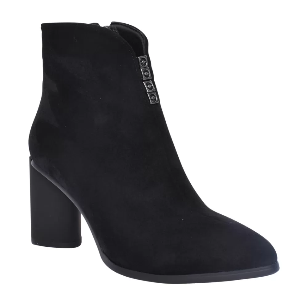 Ladies REDZ Ladies D4211 Medium Heel Ankle Boot In Black