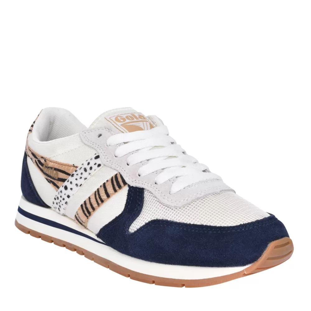 Ladies GOLA Ladies Daytona Clb019 Laced Trainer In Navy