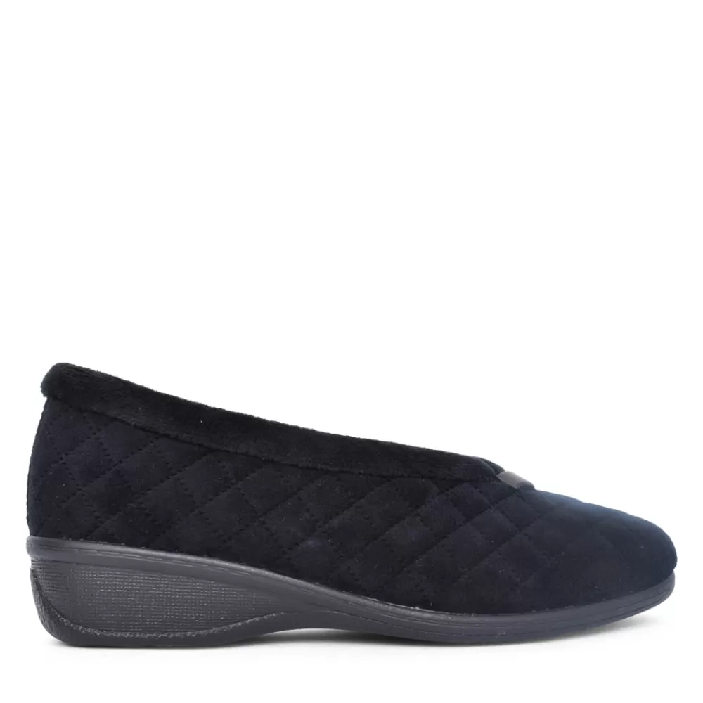 Ladies LOTUS Ladies Eadie Ulh089 Slipper In Black