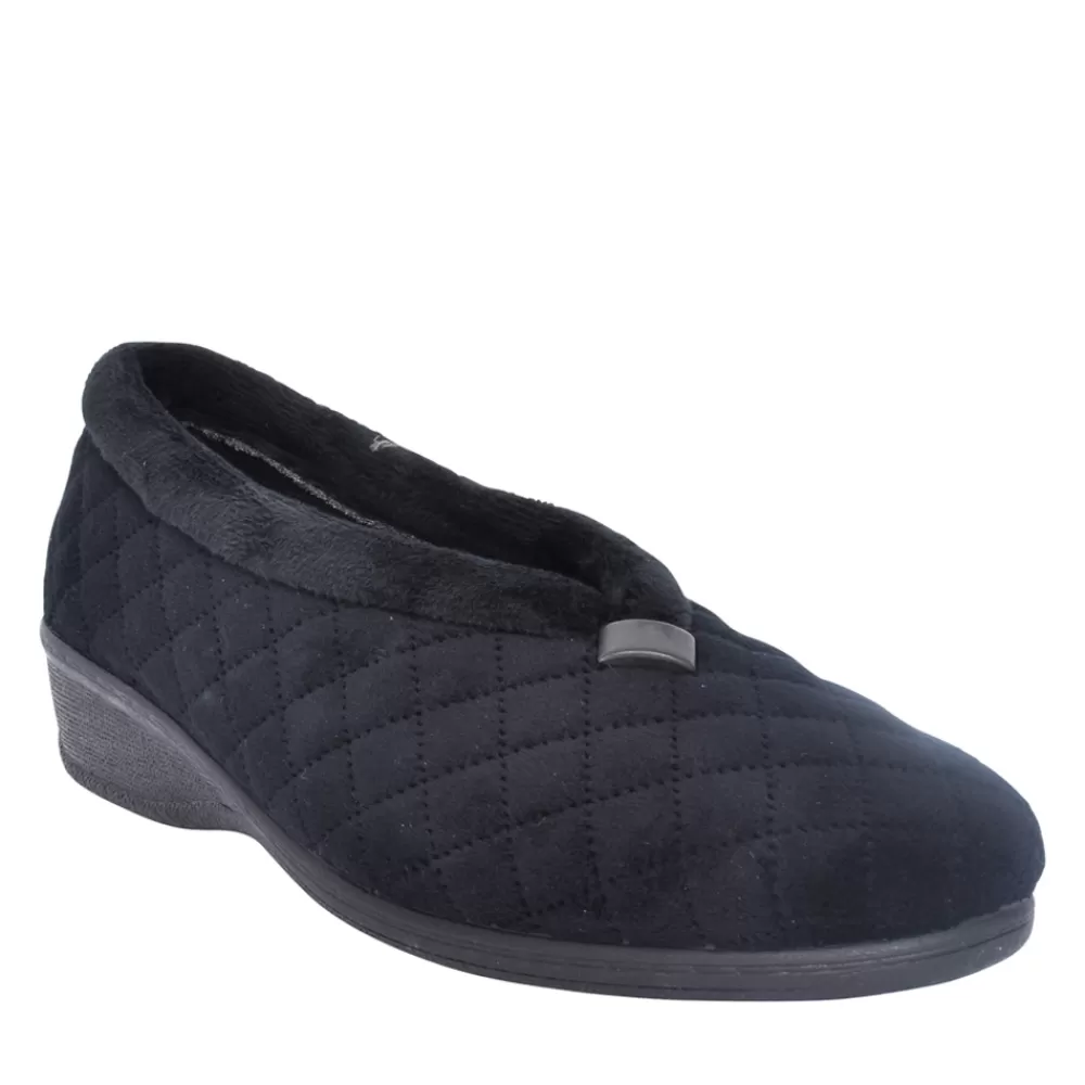 Ladies LOTUS Ladies Eadie Ulh089 Slipper In Black