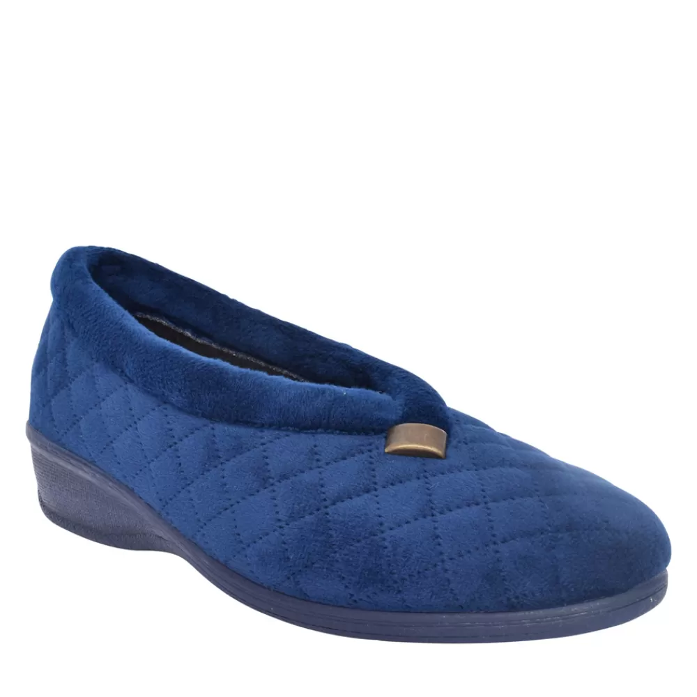 Ladies LOTUS Ladies Eadie Ulh089 Slipper In Navy