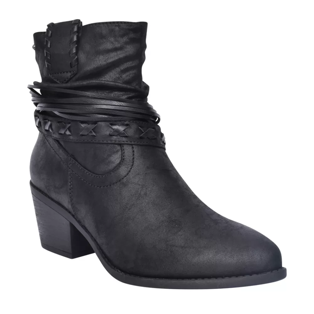 Ladies ESCAPE Ladies Fairview Block Heel Ankle Boot In Black