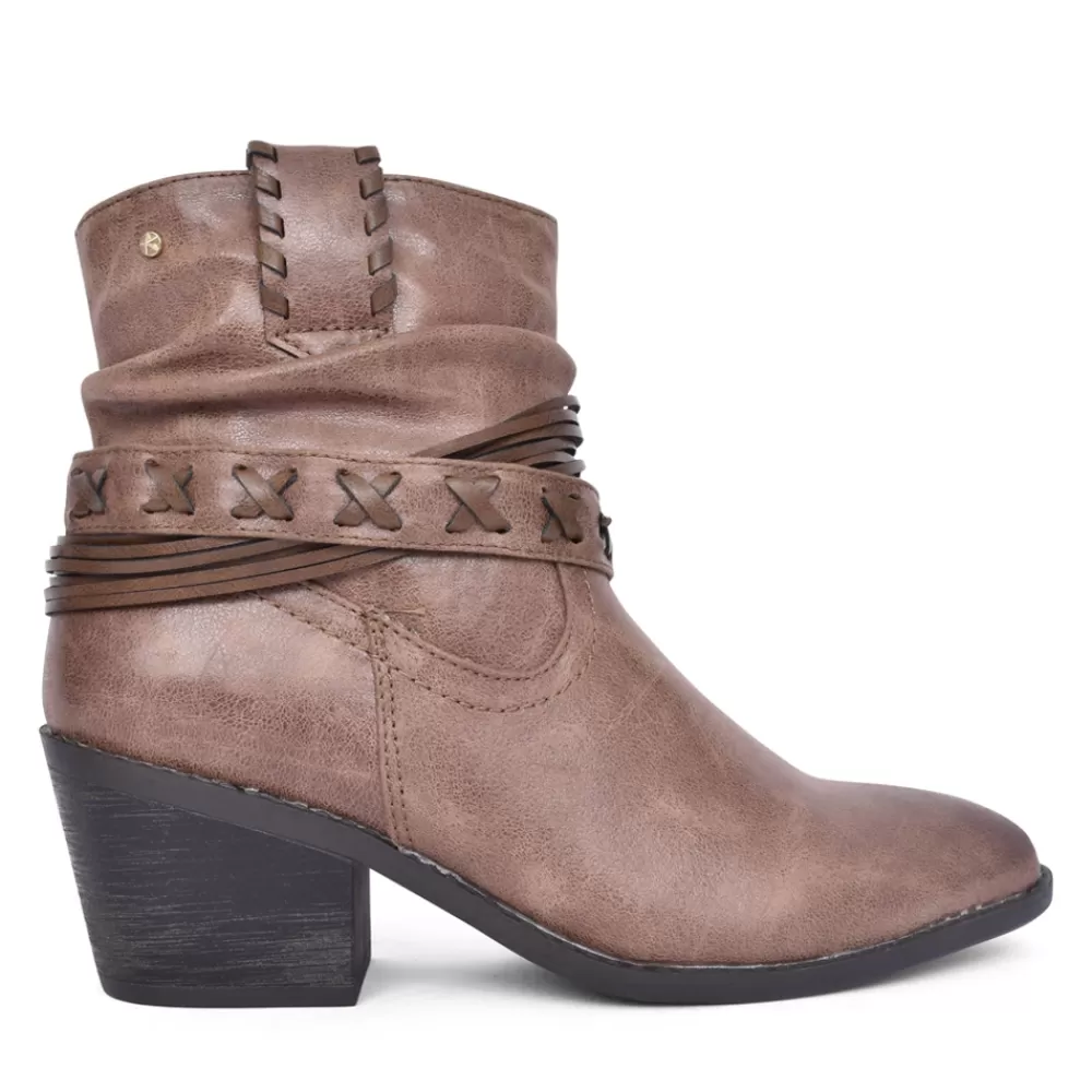 Ladies ESCAPE Ladies Fairview Block Heel Ankle Boot In Taupe