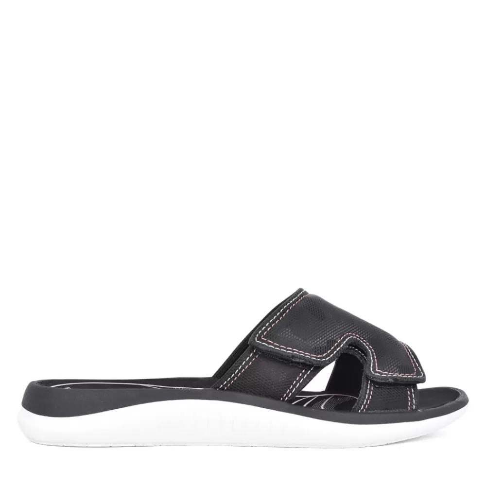 Ladies CLARKS Ladies Glide Bay 2 D-Fit Sandal In Black