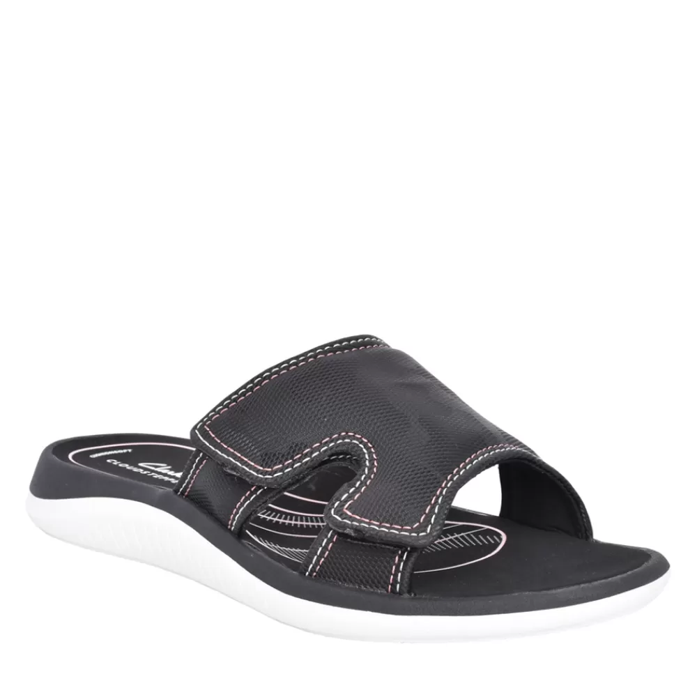 Ladies CLARKS Ladies Glide Bay 2 D-Fit Sandal In Black