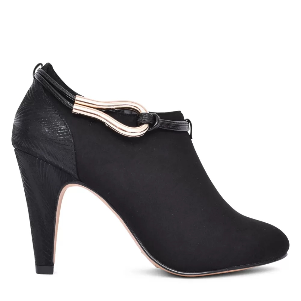 Ladies LOTUS Ladies Gloria Uls440 Medium Heel Shoe Boot In Black
