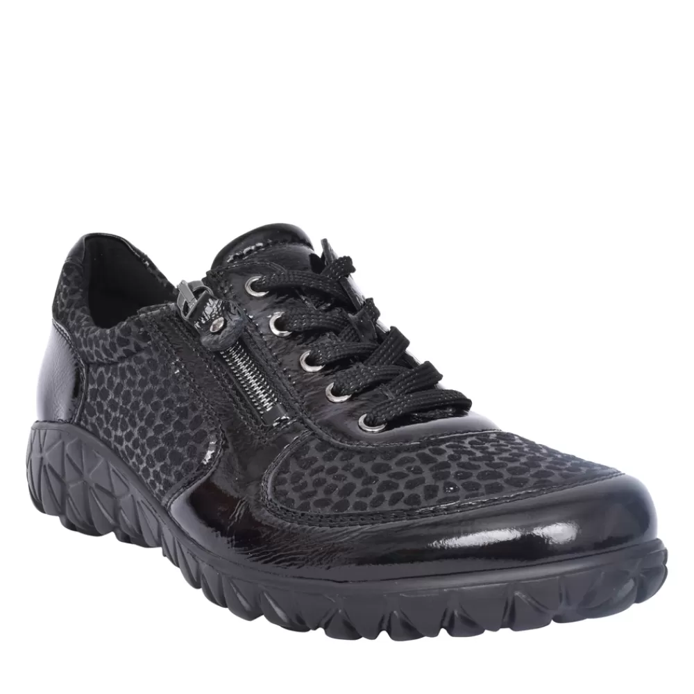 Ladies WALDLAUFER Ladies H89001 Havy Trainer In Black Patent