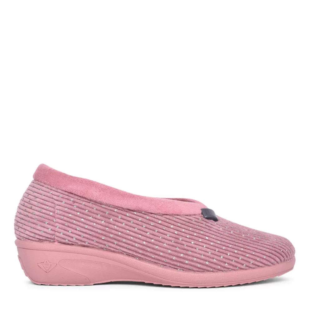 Ladies LUNAR Ladies Kla155 Wedge Slipper In Pink