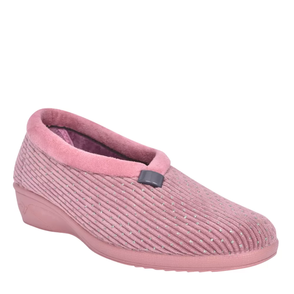 Ladies LUNAR Ladies Kla155 Wedge Slipper In Pink