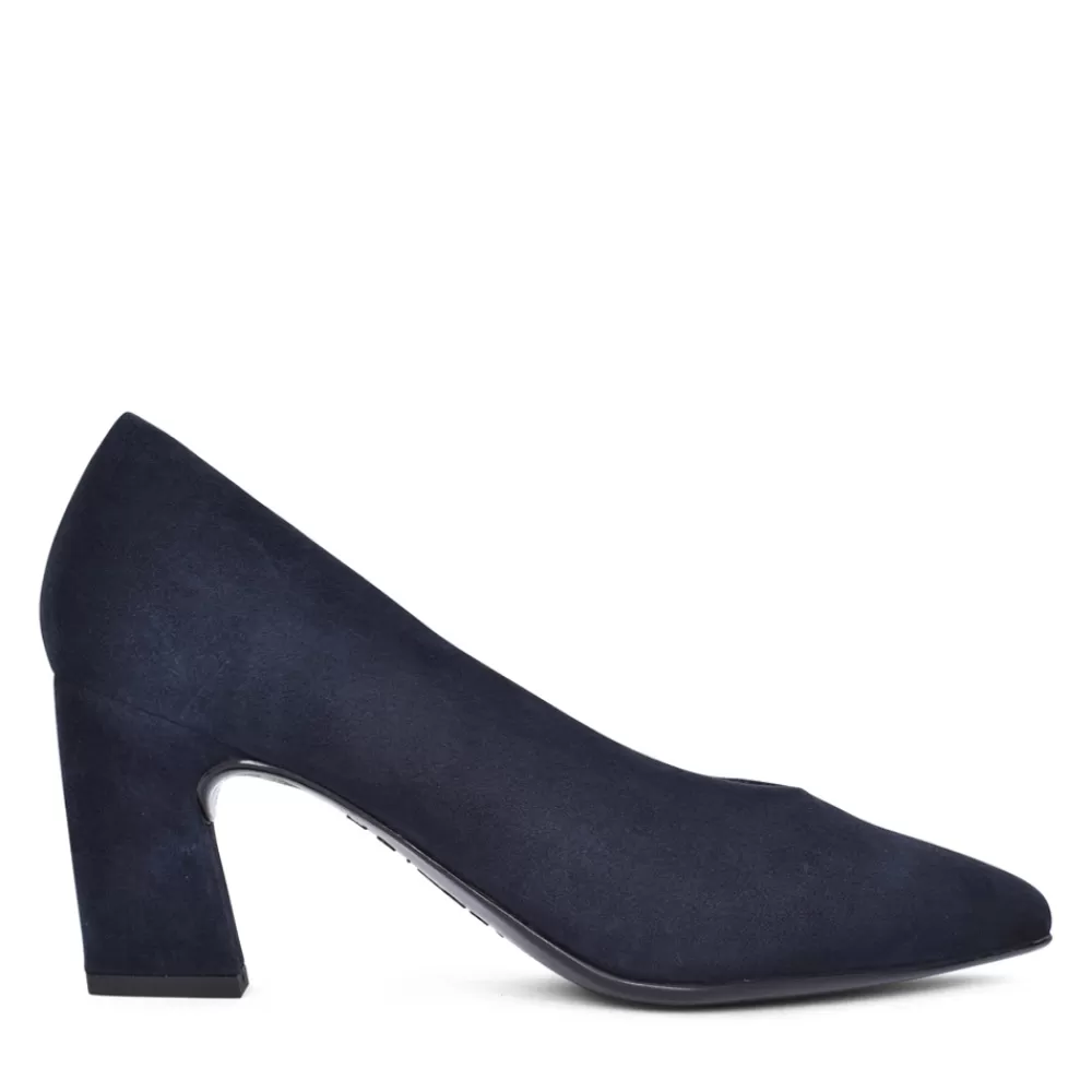 Ladies UNISA Ladies Kramp Medium Heel Court Shoe In Navy