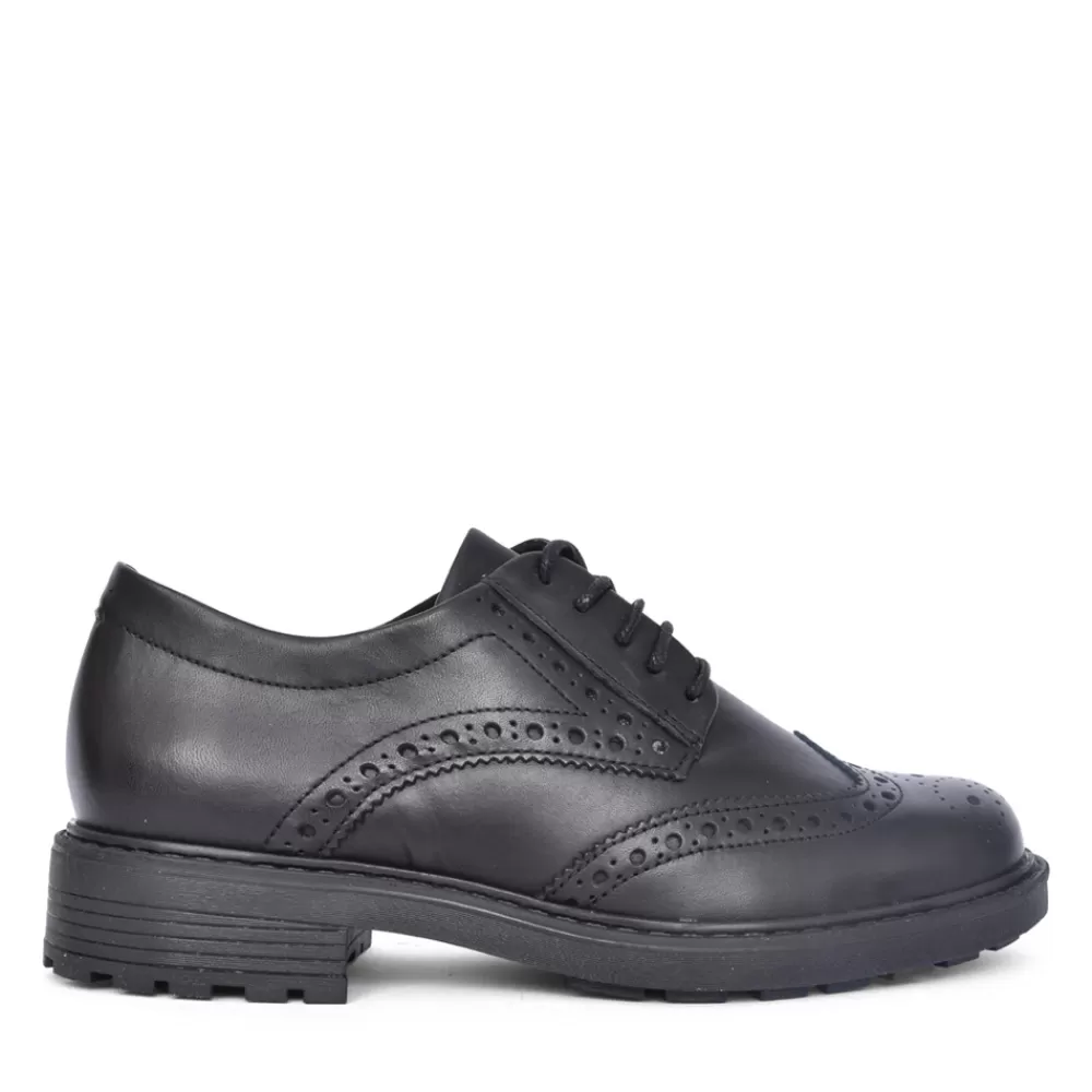 Ladies CLARKS Ladies Orinoco 2 Limit Black Leather E-Fit Laced Shoe In Black Leather