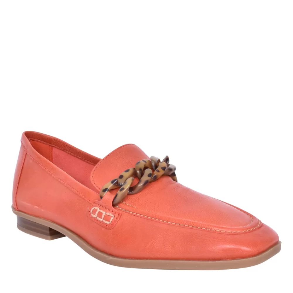 Ladies CLARKS Ladies Sarafyna Iris Leather D-Fit Loafer In Orange