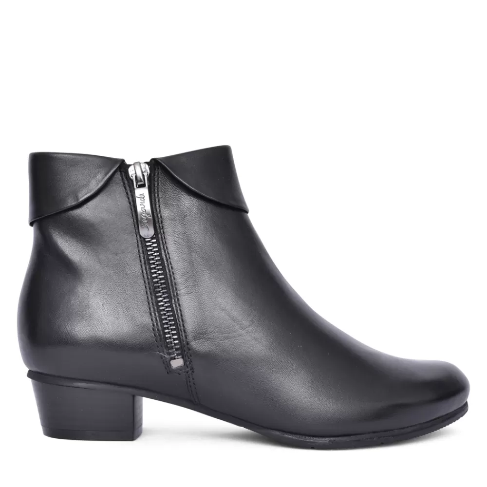 Ladies REGARDE LE CIEL Ladies Stefany-03 Block Heel Ankle Boot In Black