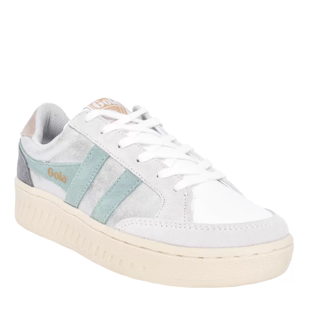 Ladies GOLA Ladies Superslam Clb334 Laced Trainer In Silver