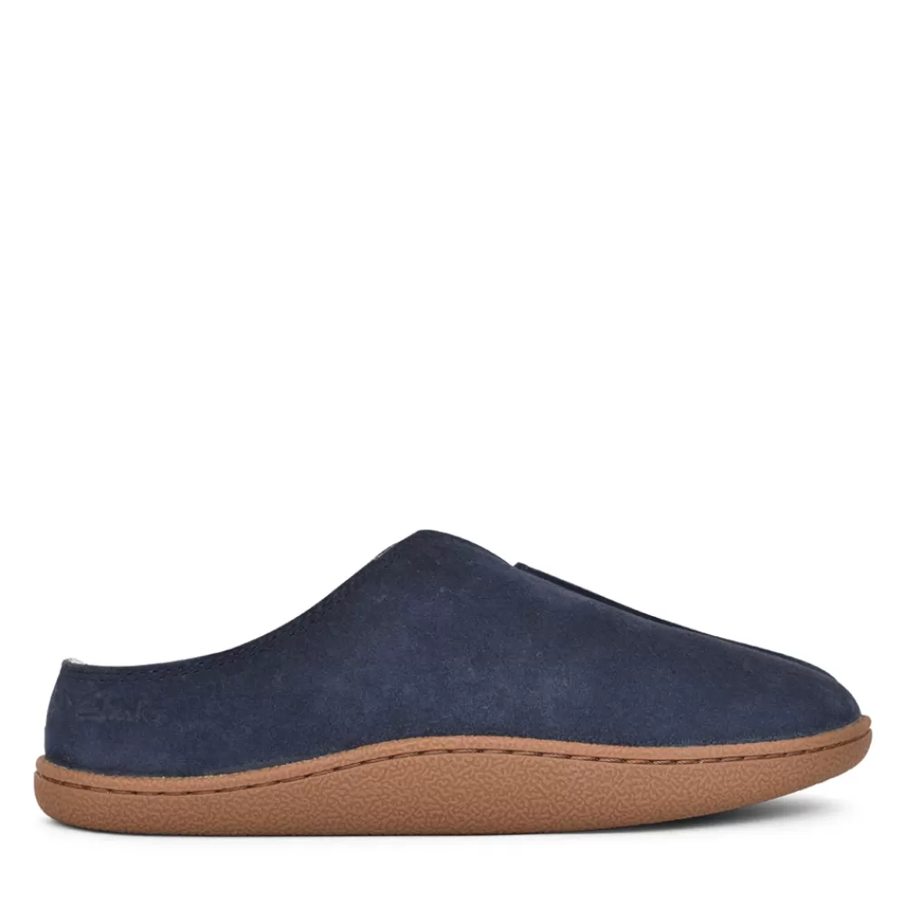 Mens CLARKS Men G-Fit Mule Slipper In Navy