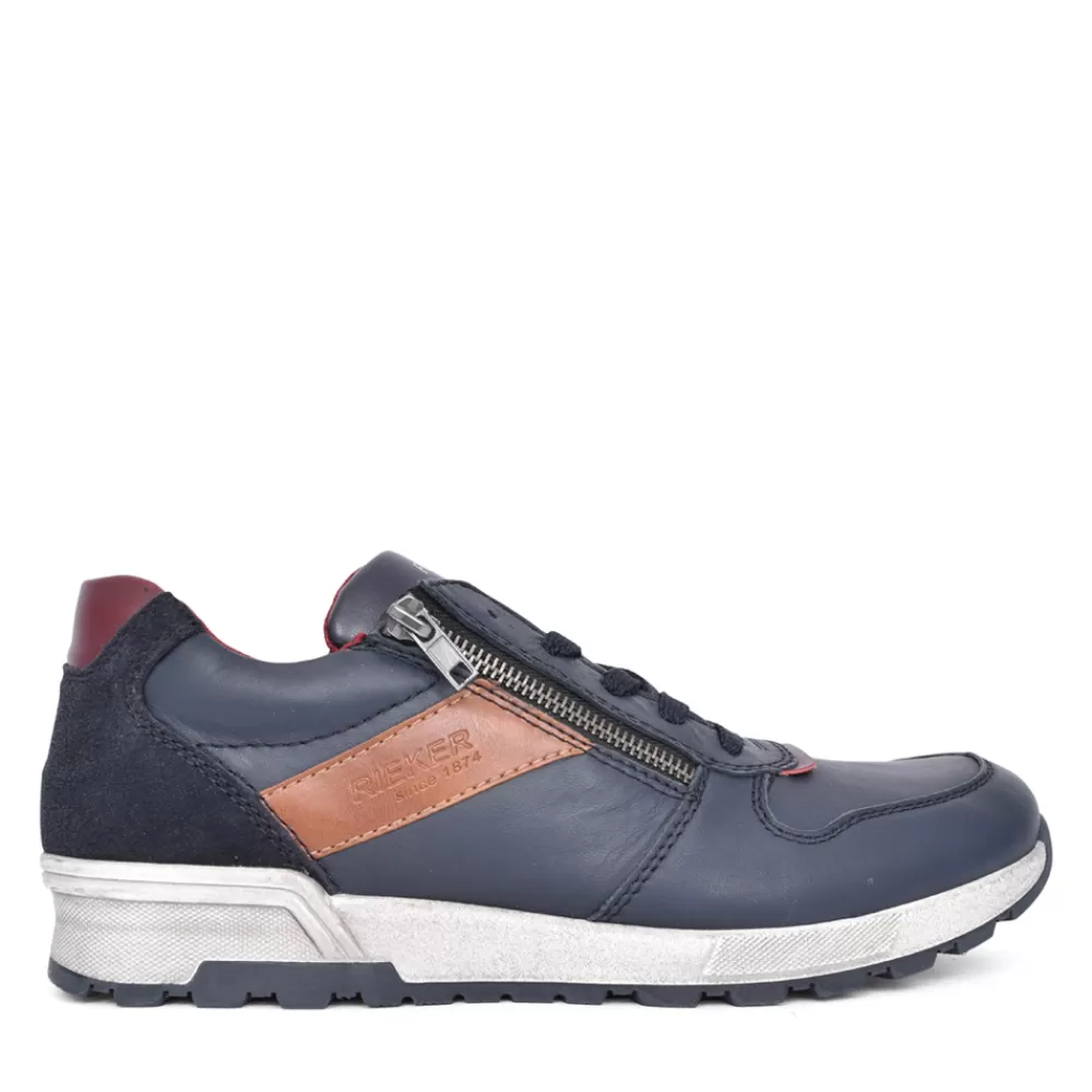 Mens RIEKER Mens 15103 Laced Trainer In Navy
