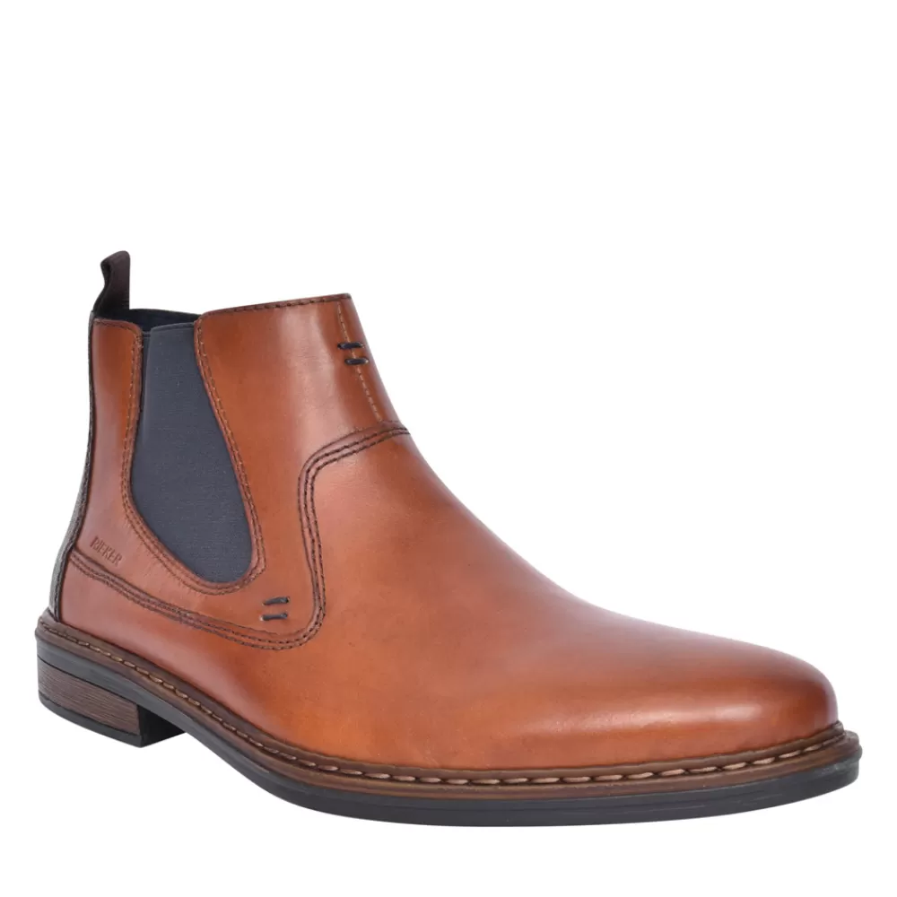 Mens RIEKER Mens 17654 Chelsea Ankle Boot In Tan