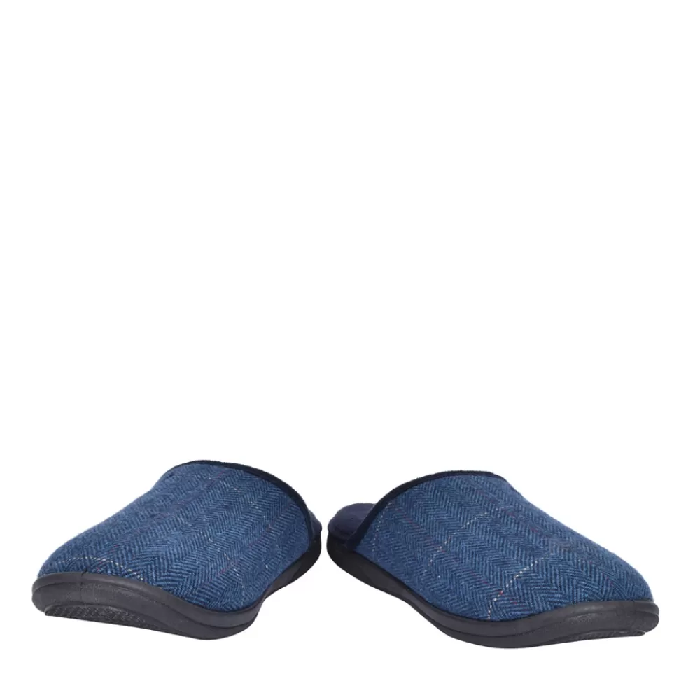 Mens PADDERS Mens 490 Stag Wide Fit Mule Slipper In Navy